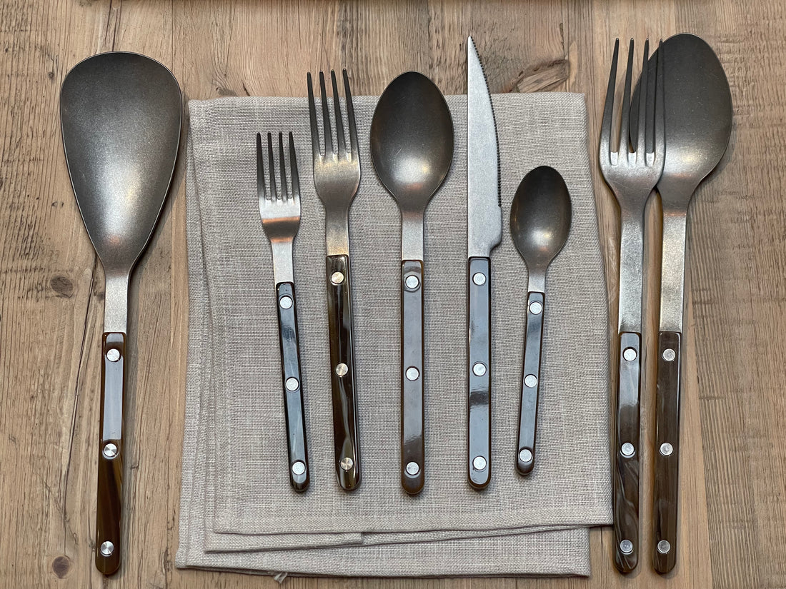 2 Bistrot Vintage,Faux horn 2 piece serving set