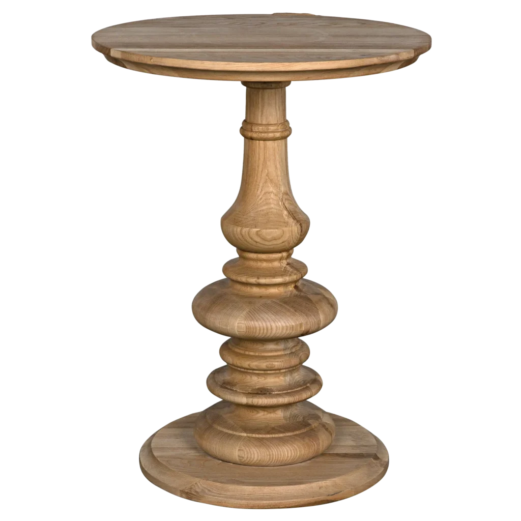 Old Elm Pedestal Side Table