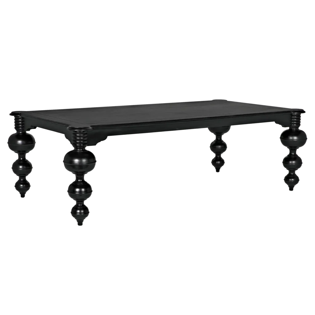 Claudio Dining Table, Hand Rubbed Black