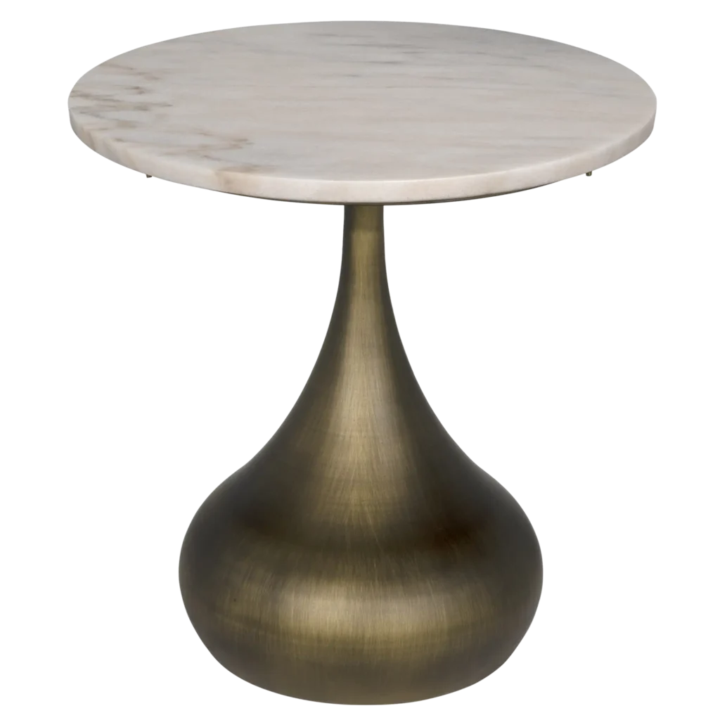 Mateo Side Table, Aged Brass