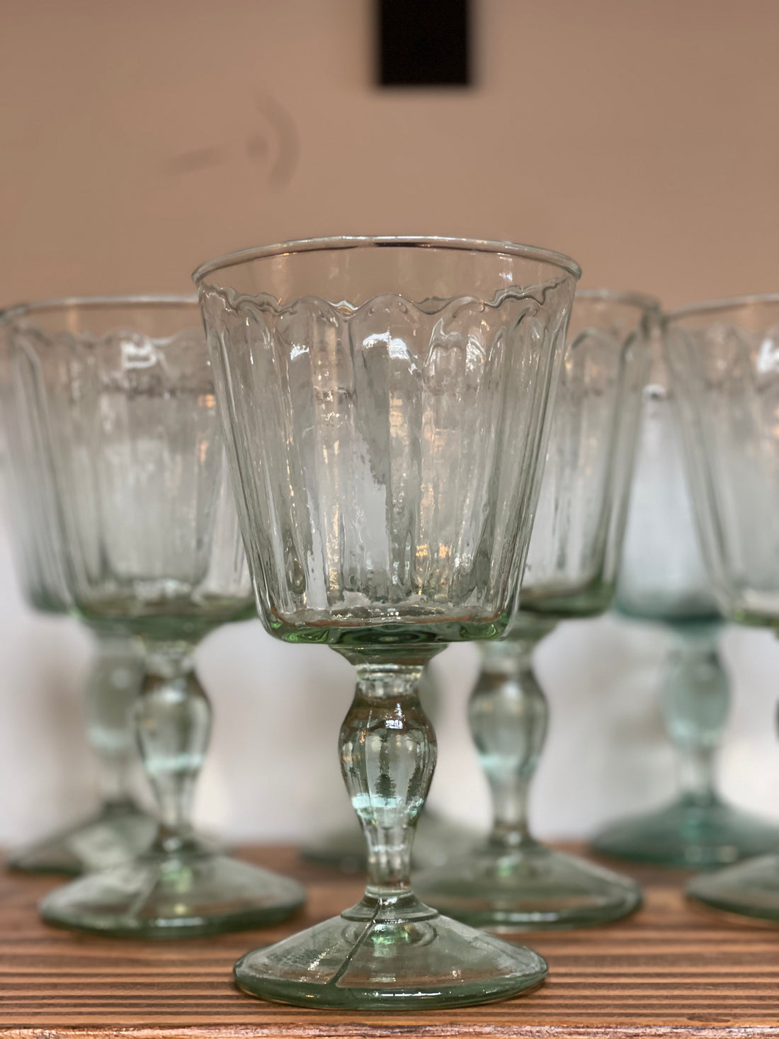 Recycled Glass Footed Tulip