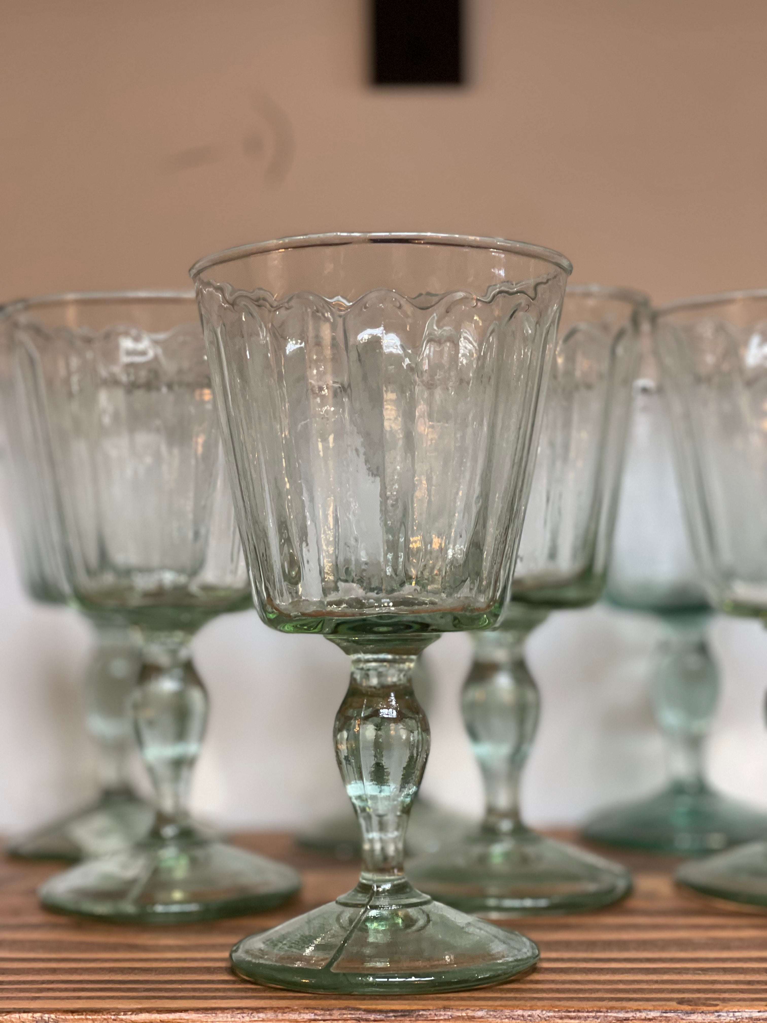 Recycled Glass Footed Tulip