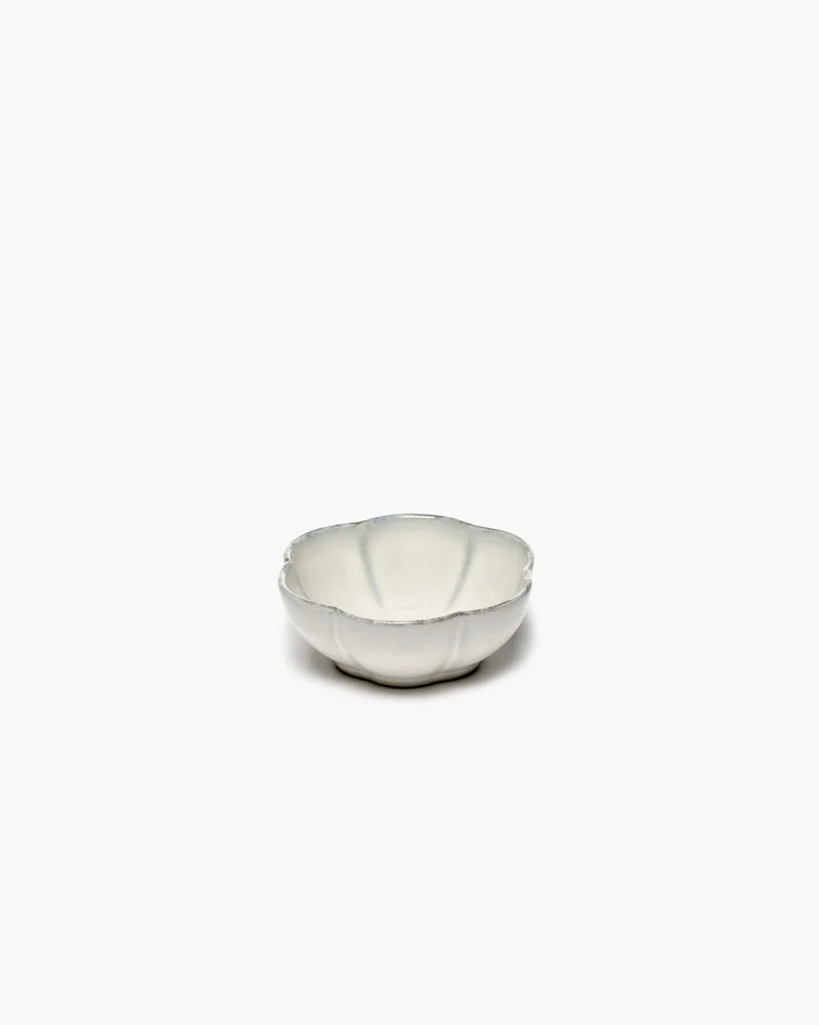 Bowl Ribbed M White Inku