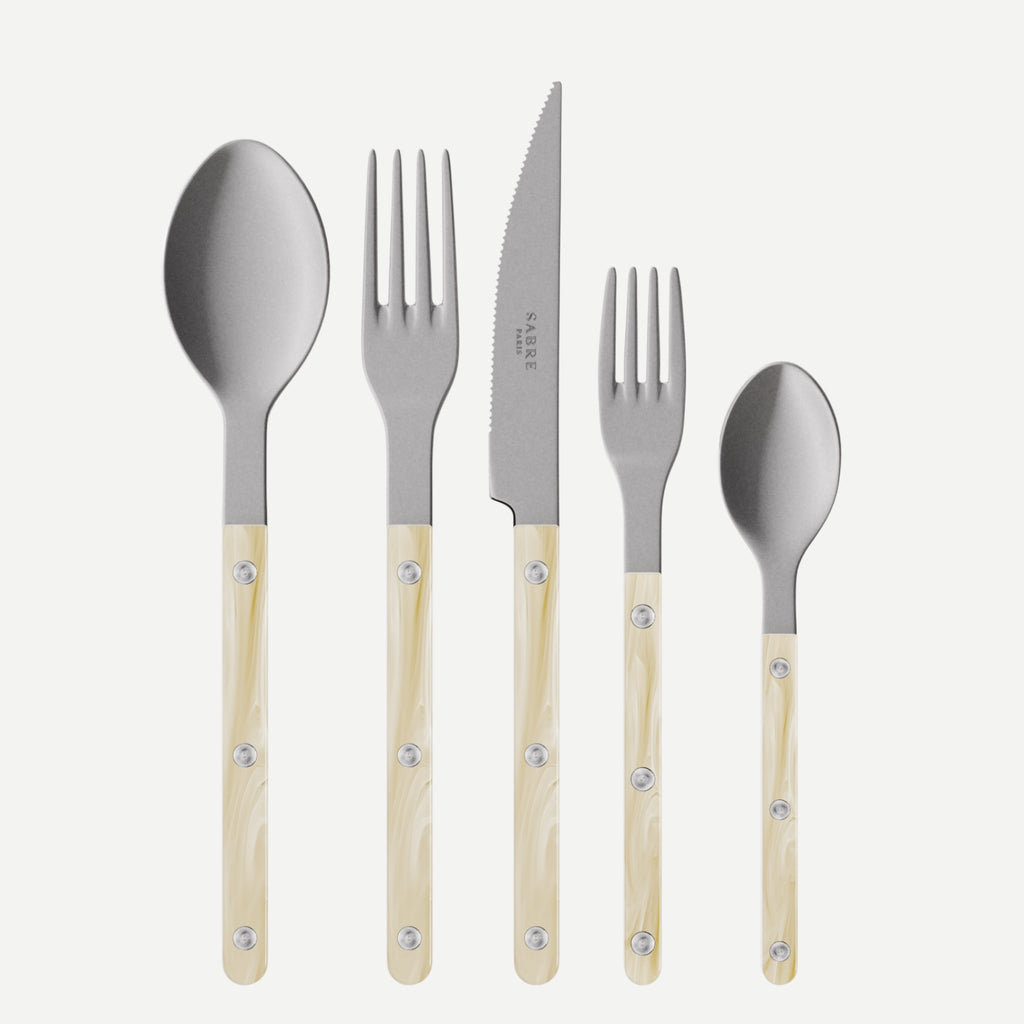 2 Bistrot Vintage, Faux horn 5 piece place setting