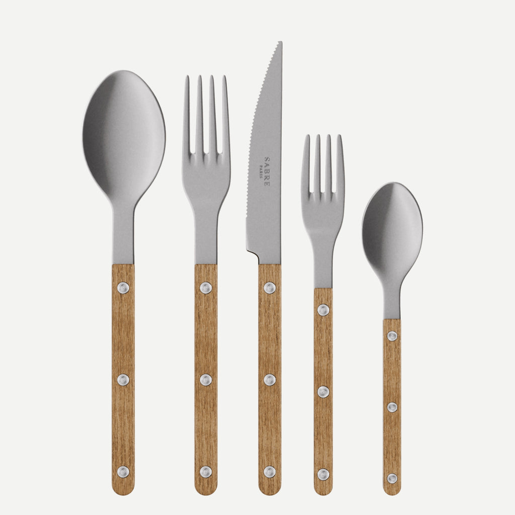 2 Bistrot Vintage ,Teak 5 piece place setting