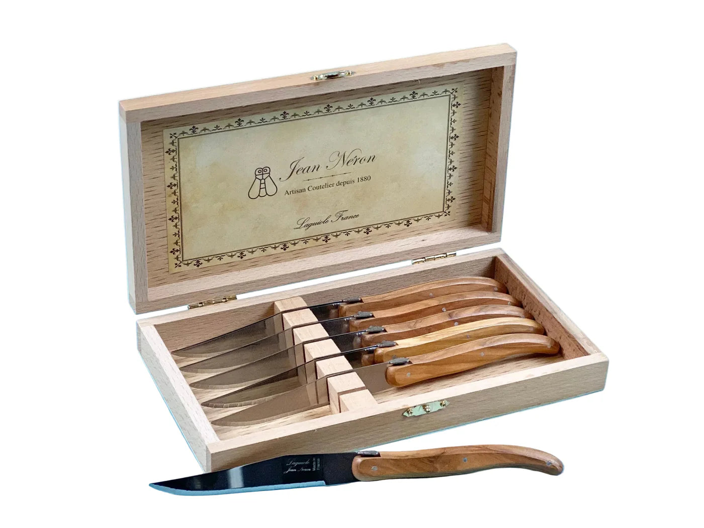 Laguiole 6 Piece Steak Knife Set, Olivewood