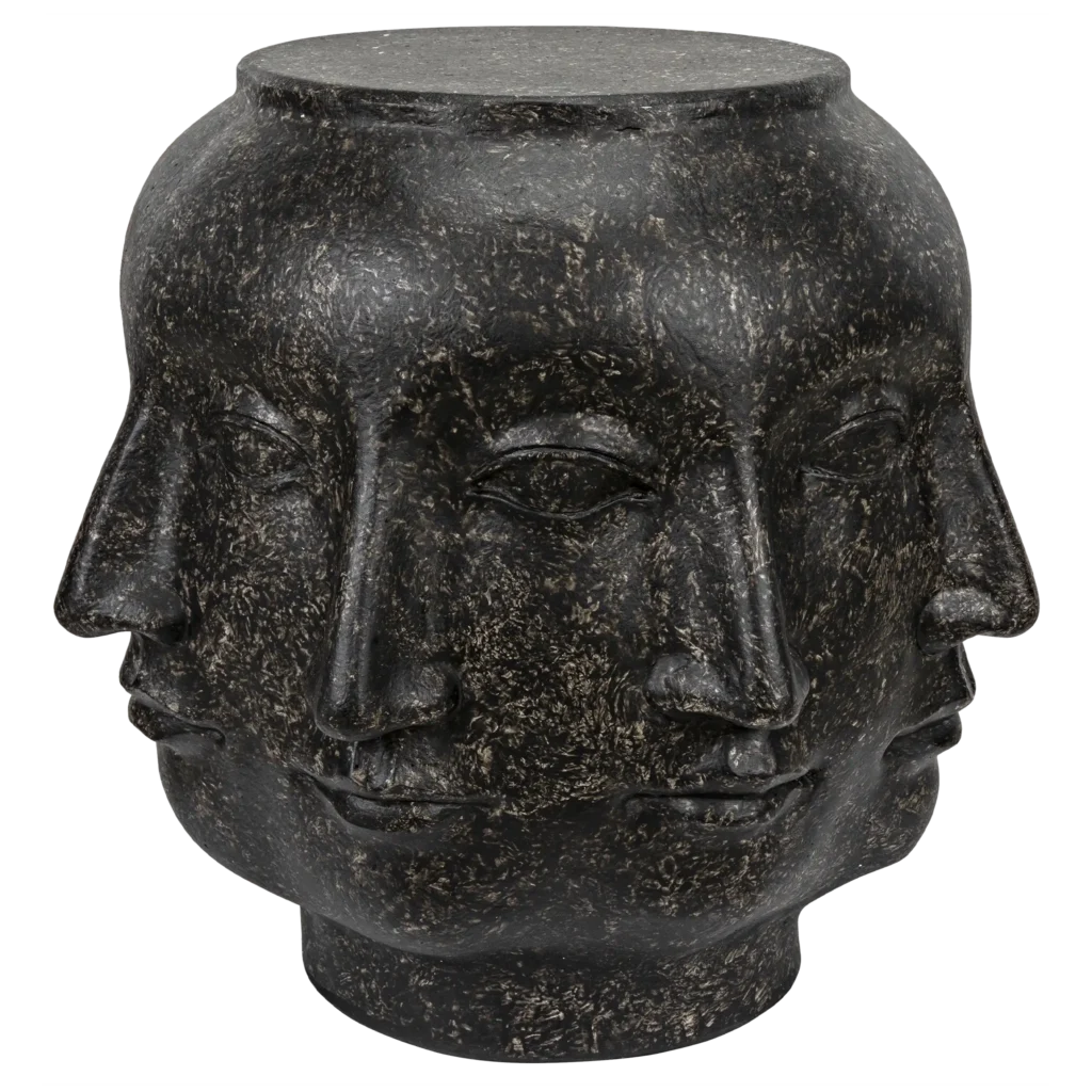 Multi-Face Stool, Black Fiber Cement