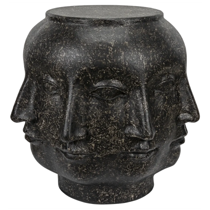 Multi-Face Stool, Black Fiber Cement