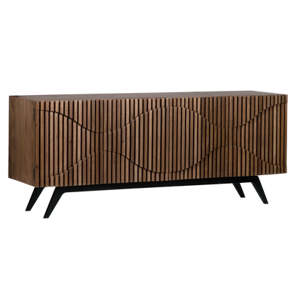 Illusion Sideboard with Iron Base, Dark Walnut