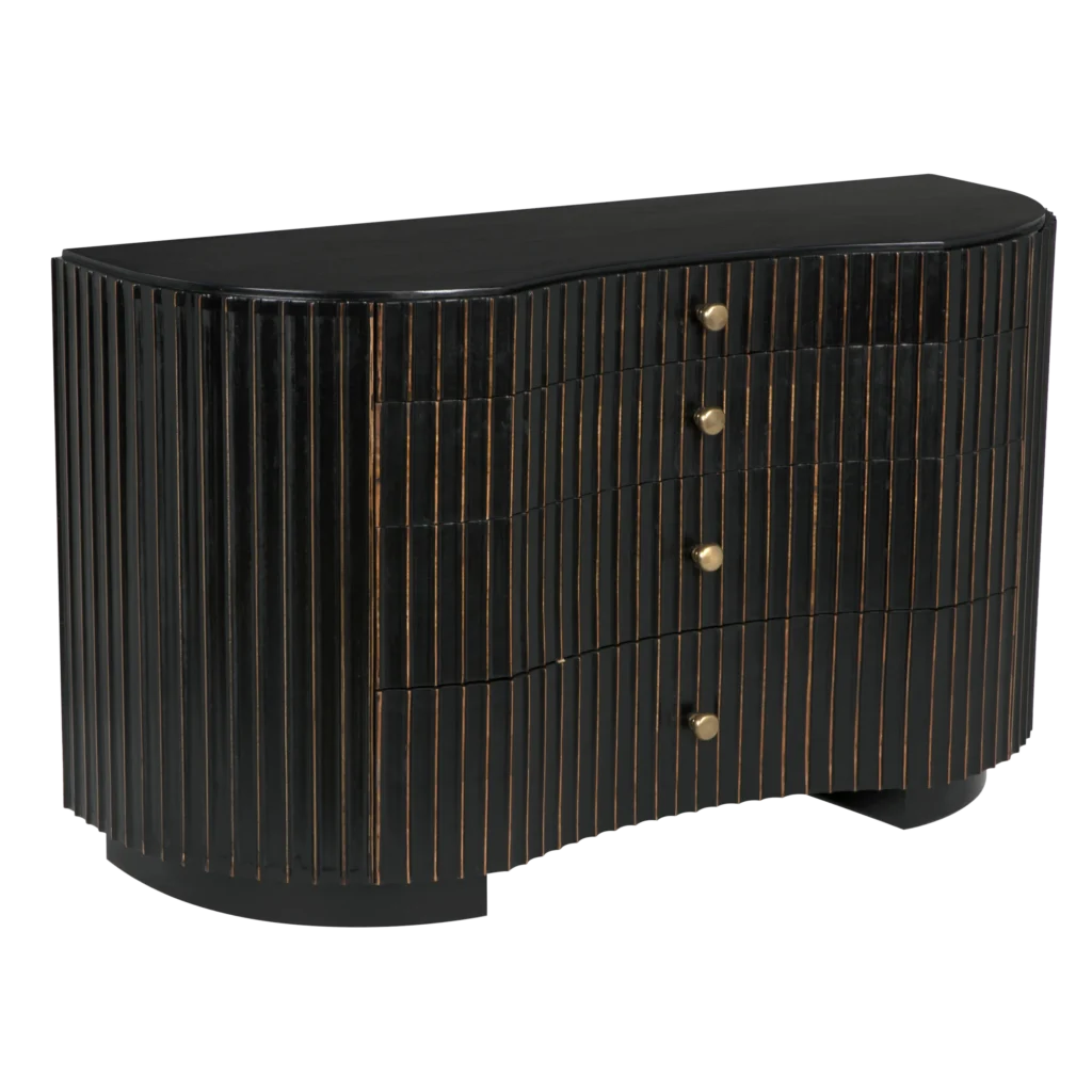 Irene Dresser, Hand Rubbed Black with Light Brown Trim