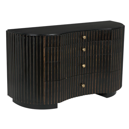 Irene Dresser, Hand Rubbed Black with Light Brown Trim