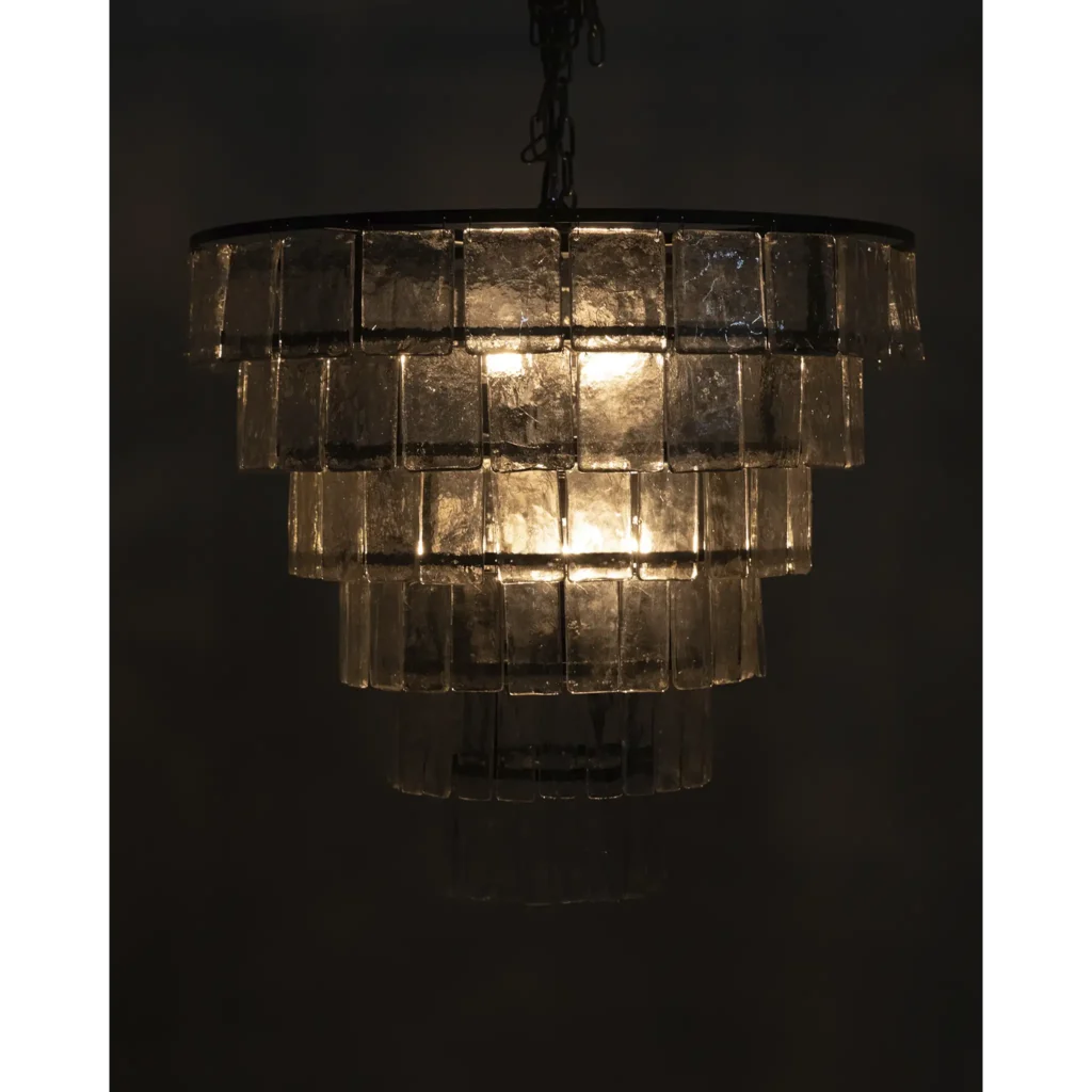 Carnegie Chandelier, Large, Black Iron