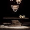 Carnegie Chandelier, Large, Black Iron