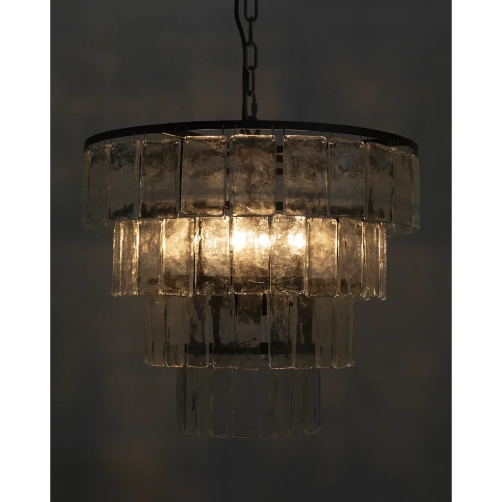 Carnegie Chandelier, Medium, Black Iron