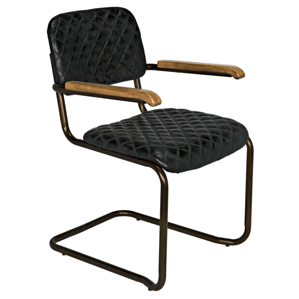 0045 Dining Arm Chair, Vintage Black Leather