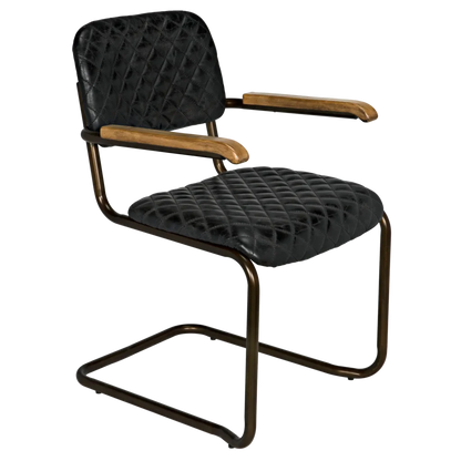 0045 Dining Arm Chair, Vintage Black Leather