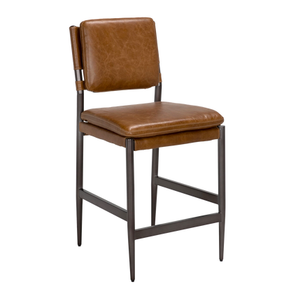 WOOSTER COUNTER CHAIR, Cuba Brown Leather
