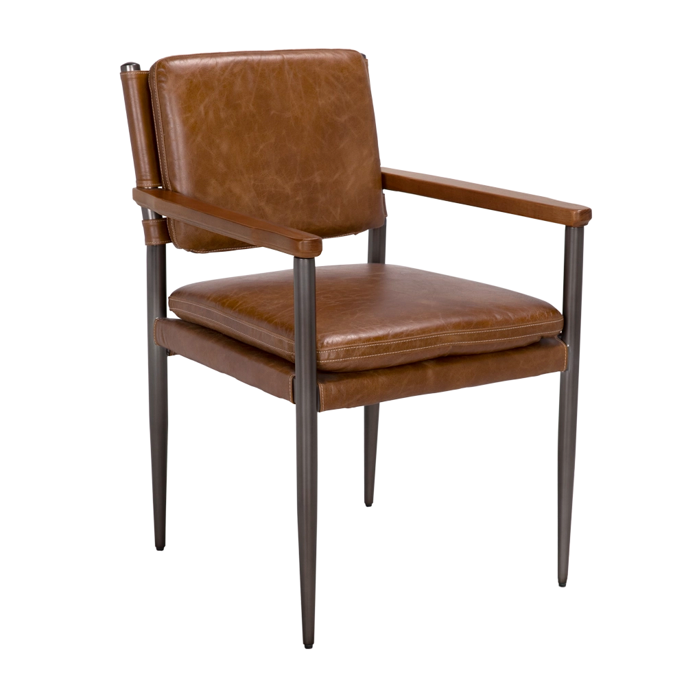 WOOSTER DINING CHAIR W/ARMS, Brown