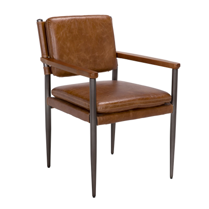 WOOSTER DINING CHAIR W/ARMS, Brown