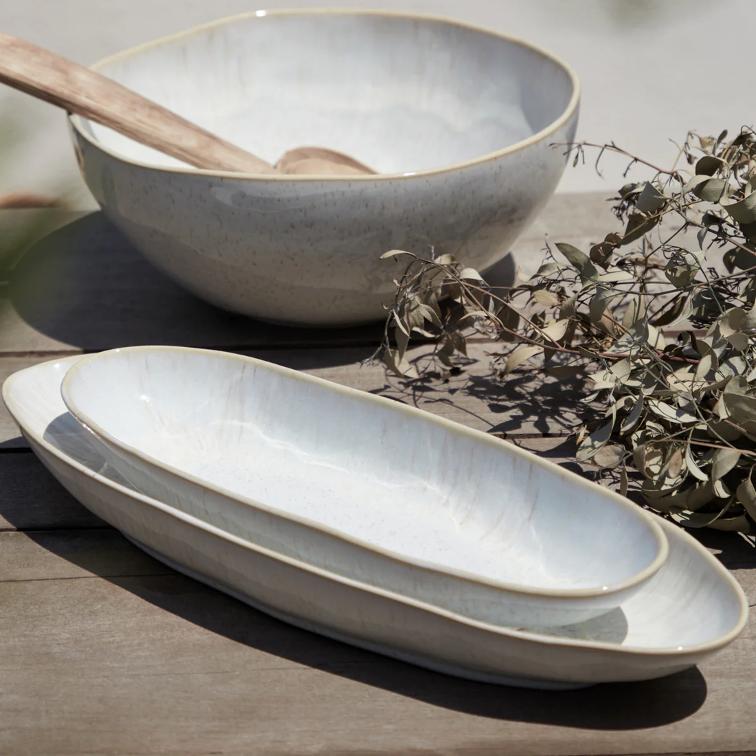 Eivissa oval platter, sand beige