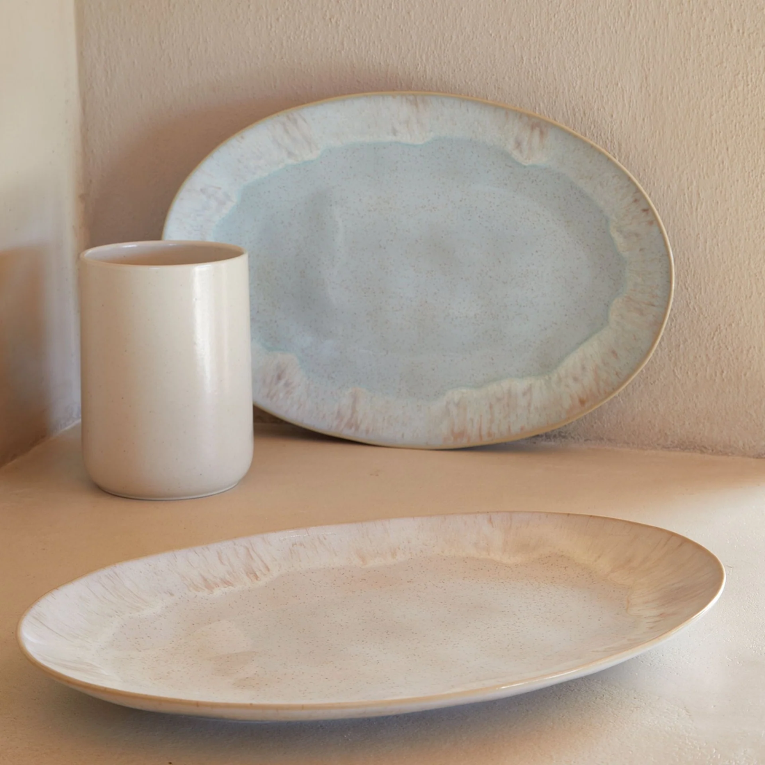 Oval platter 18” - Eivissa sand beige